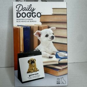 Fred Daily Doggo Desktop Flip Book - White and Blue Accents